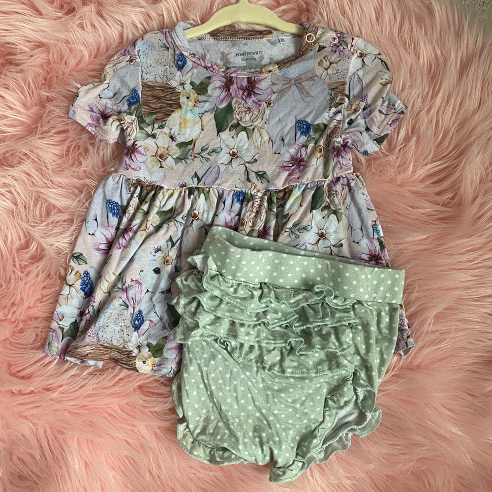 12-18 month posh peanut peplum and bummies set!
